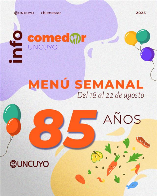 Imagen Menú semana 18 de agosto al 22 de agosto